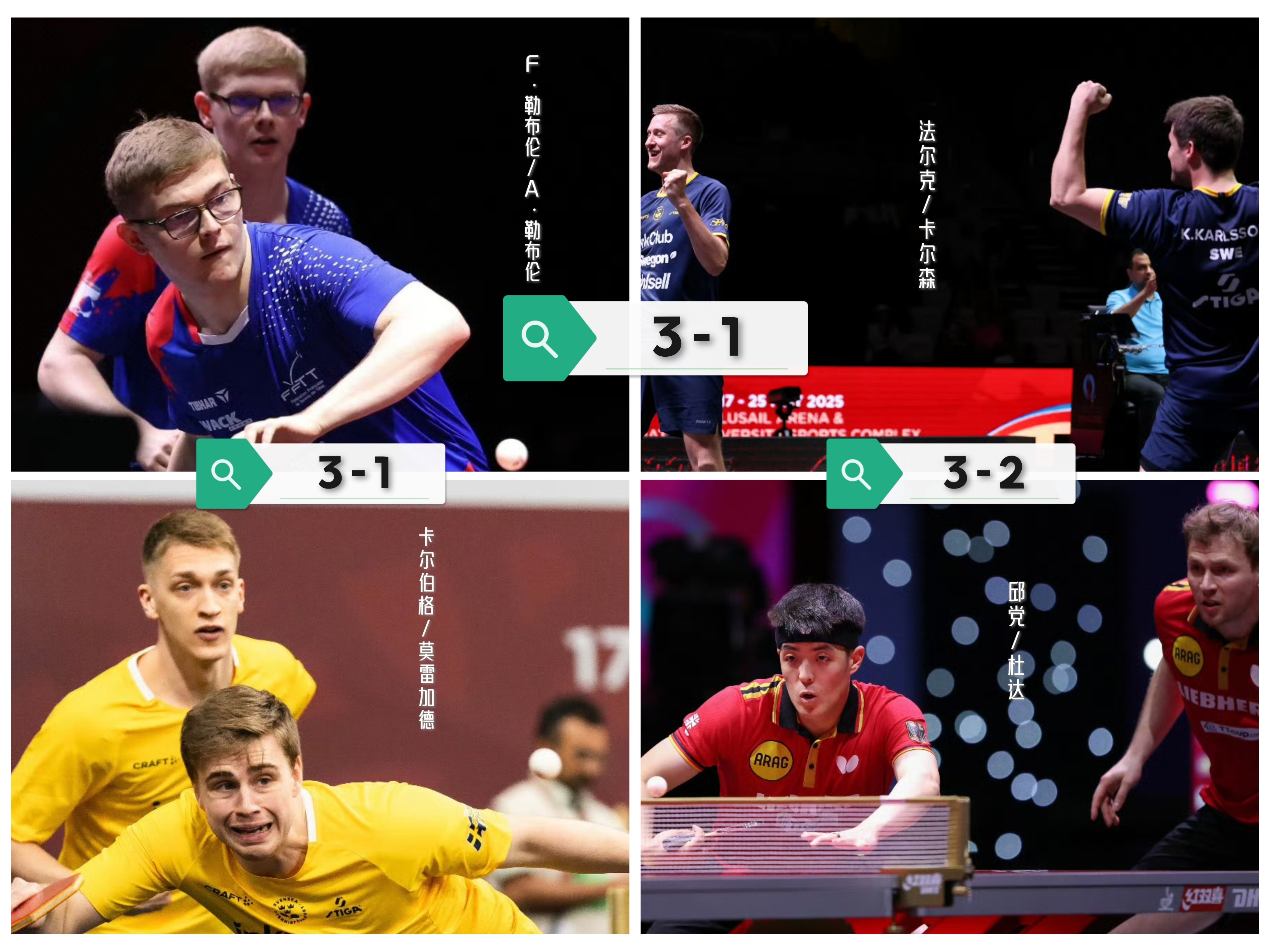包含瑞典乒乓球队鏖战韩国乒乓球队，波尔一己之力扛起全队的词条